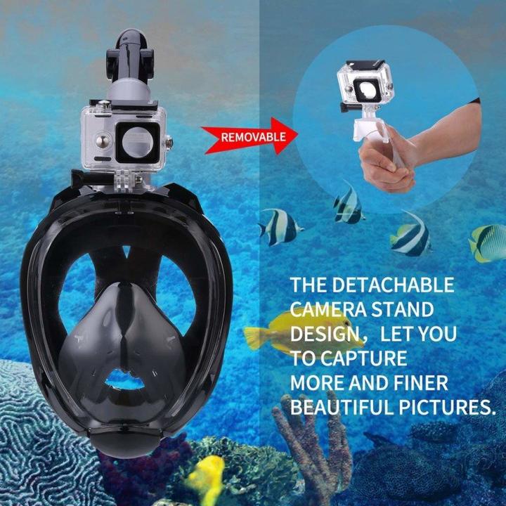 Image du produit JTI Masque de plongée intégral et tuba avec support GoPro
