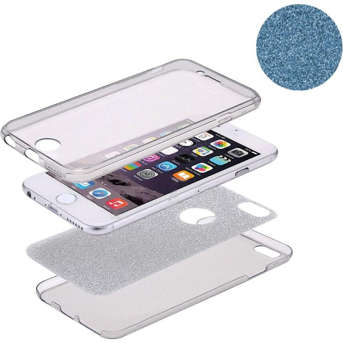 Thumbnail - König Design Full TPU Case für Apple iPhone 6s Plus Schutz Hülle Handy Glitzer Cover Blau Neu (Apple iPhone 6 Plus), Sma...