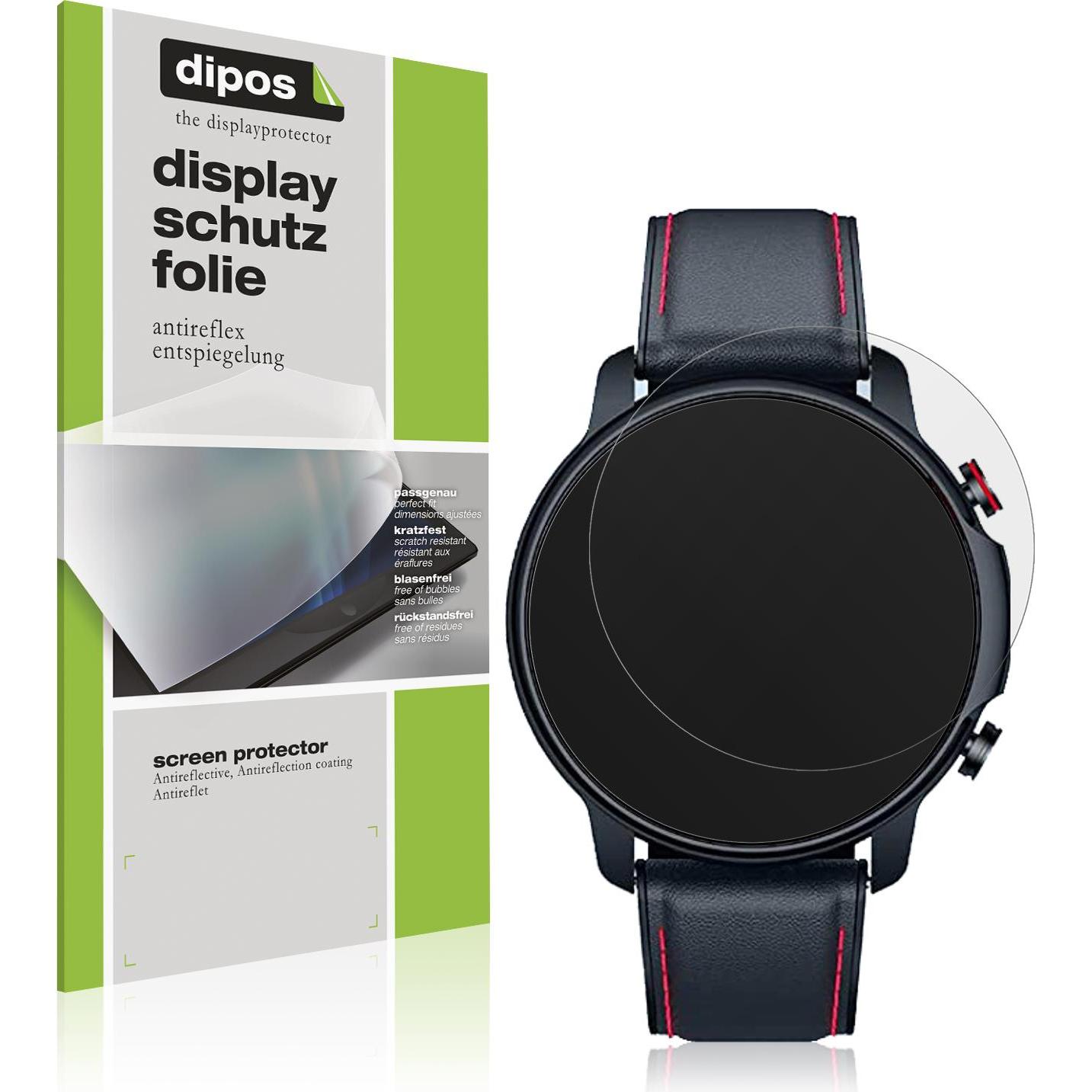 Dipos Displayschutzfolie Antireflex, Smartwatch Schutzfolie, Transparent