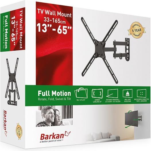Produktbild Barkan TV-Wandhalterung 13-58", Metall, schwarz (Wand, 65")