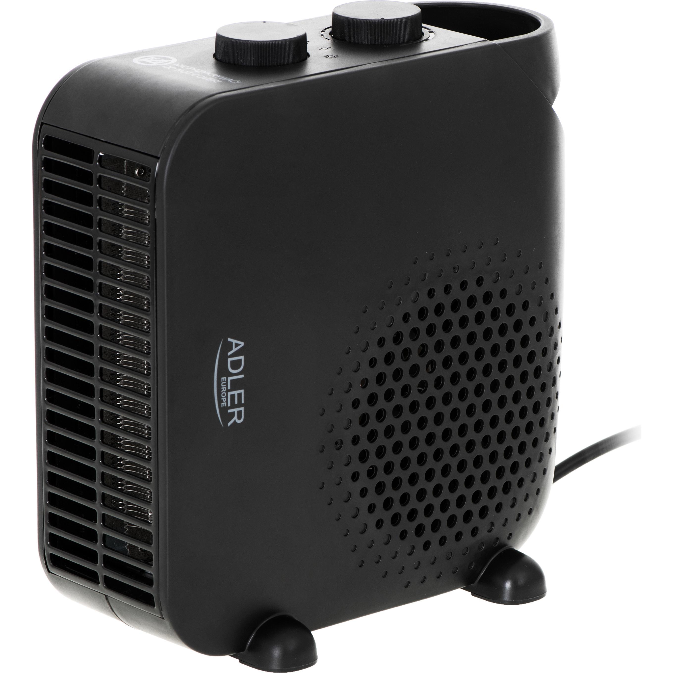 Adler Heater AD 7725b Fan heater, 2000 W, Number of power levels 2, Juodas, Heizlüfter, Schwarz