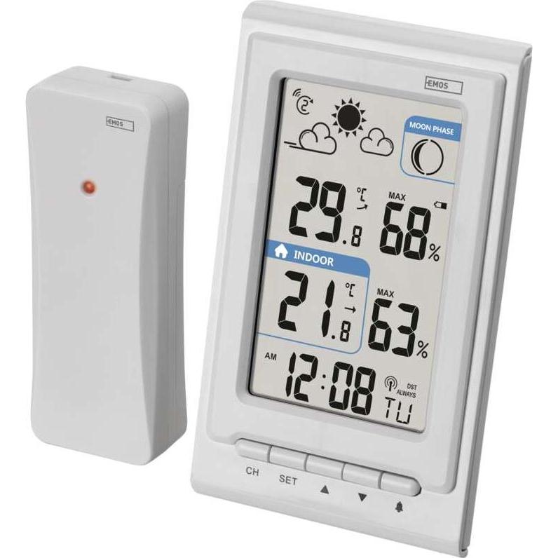 Emos Drahtlose Wetterstation E0352, Wetterstation, Weiss