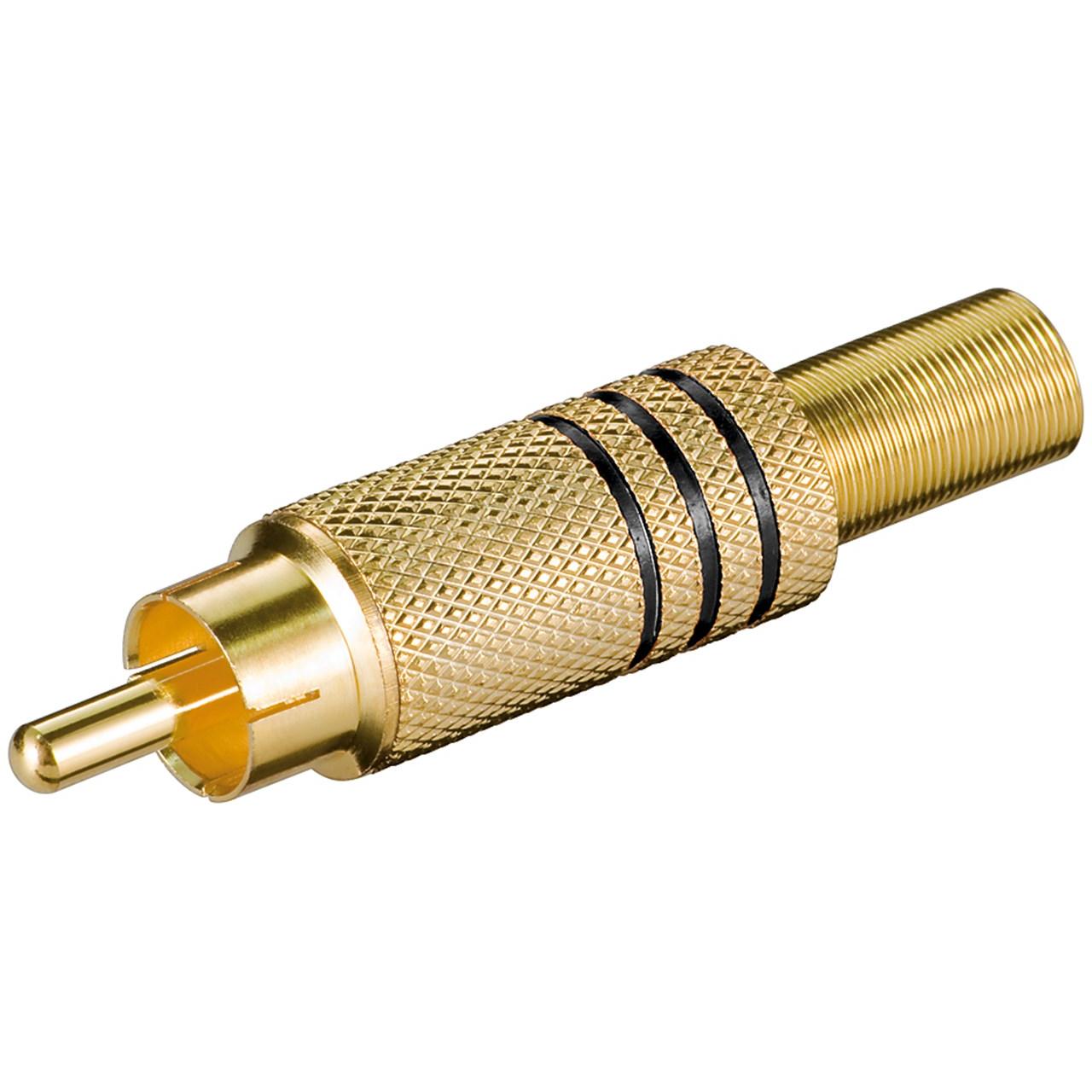 Goobay Cinch Stecker, Audio Stecker, Schwarz