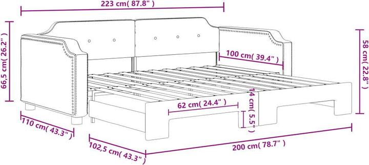 Produktbild vidaXL ausziehbares Tagesbett