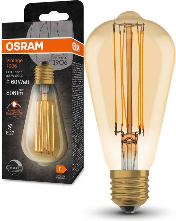 Produktbild Osram Vintage-Lampe (E27, 806 lm, 4x)