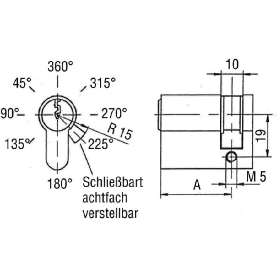Thumbnail - BKS, Türschloss + Schliesszylinder, Profilhalbzylinder 8900 35/10 mm Anzahl Schlüssel: 3 verschiedenschliessend (Profilz...