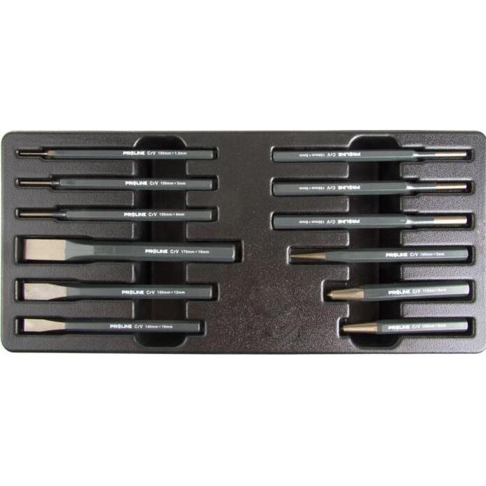 Pro-Line, Meissel, 58722 Case no. 22 - a set of dies, chisels and central dies, 12 pcs.
