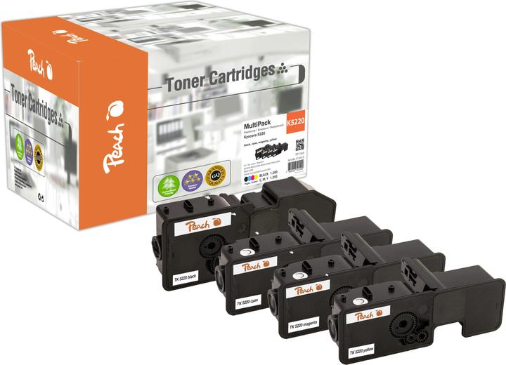 Produktbild Peach kompatibilní toner Kyocera TK-5220 MultiPack, bk, c, m, y, 4x1200 výnos (BK, C, M, Y)
