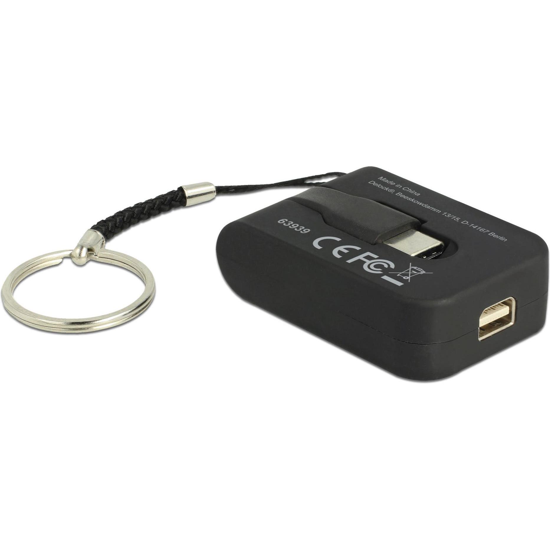 Thumbnail - Delock Monitoradapter USB-C zu mini DP, DP Alt (Mini DP, 8 cm), Data + Video Adapter, Schwarz
