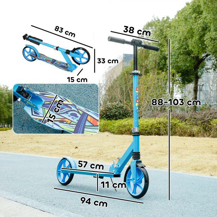 Produktbild Swisshandel24 Kinderroller mit Verstellbare Lenkerhöhe, klapppbar, 2 Grossen Rädern, blau