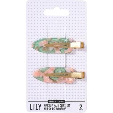 Galeria Hobby, Mollette + clip per capelli, Lily Hair Clips For Makeup Pink Coffee 2 Pieces (2 pz.)