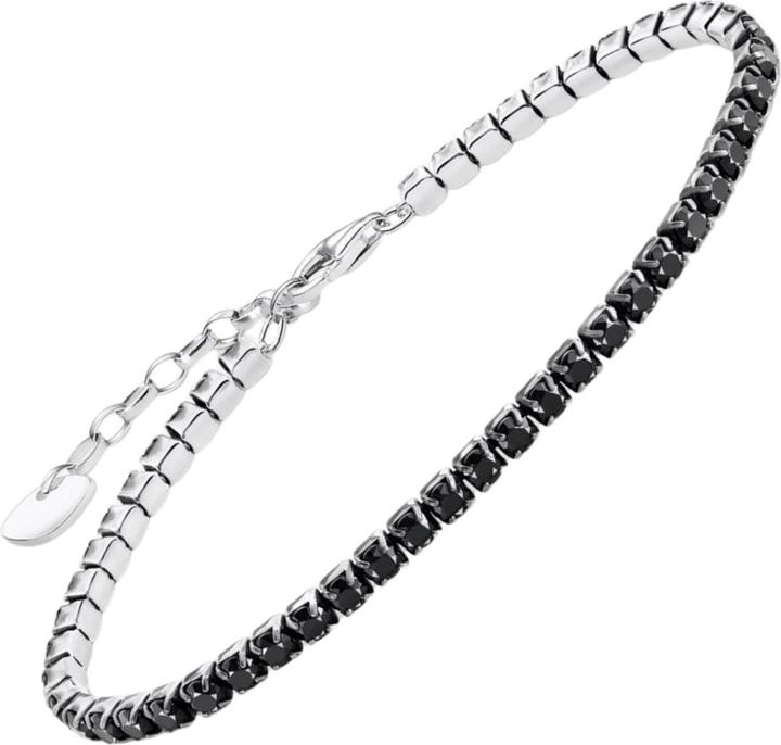Immagine prodotto Thomas Sabo Tennisarmband mit schwarzen Steinen Silber (19 cm, Argento sterling)
