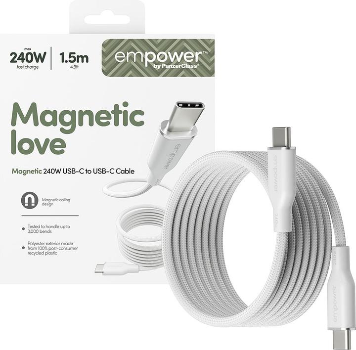 Actual product image PanzerGlass Magnetic USB-C to USB-C (1.50 m, USB 2.0, 240 W)