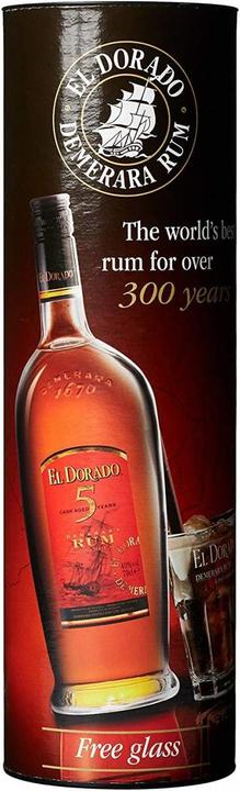 Produktbild El Dorado 5 Years Old Rum mit Etui und Glas (1 x 40 cl)
