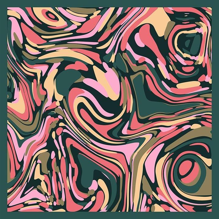 Immagine prodotto Changemaker Seidenfoulard Fluid Confetti 100%Seide 90x90cm grün/olive/pin