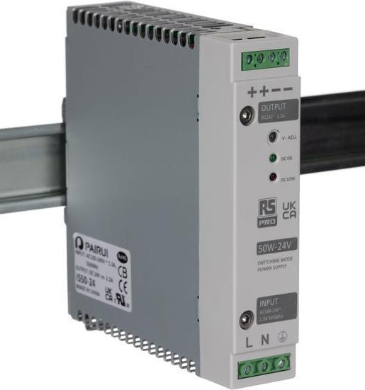 RS PRO Din Rail Power Supply, 50W, 24V Output