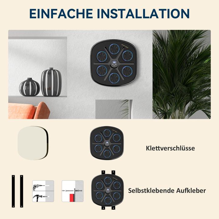Produktbild SportNow Music Boxing Machine Kunstleder, Kunststoff Schwarz (41.80 cm)