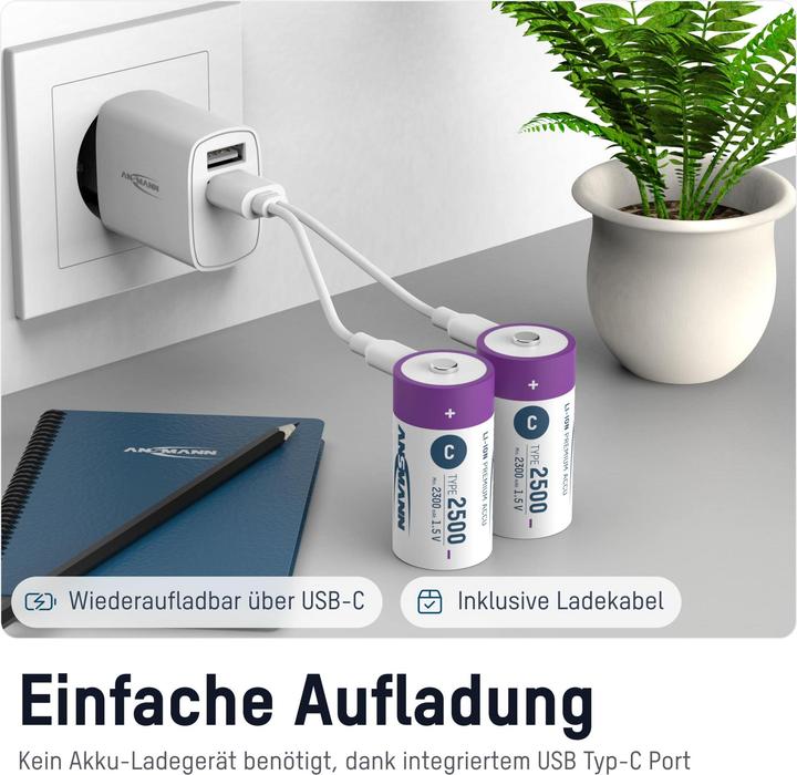 Produktbild Ansmann Baby C (2 Stk., C, 2500 mAh)
