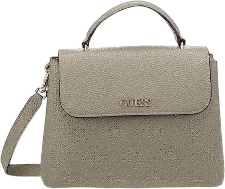 Guess Amara, Synthetic Leather, 4G Logo, Textile Crossbody Bag, Sage, SG84