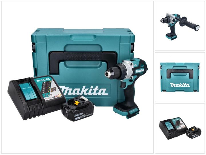 Produktbild Makita DHP 486 RT1J Akku Schlagbohrschrauber 18 V 130 Nm Brushless + 1x Akku 5,0 Ah + Ladegerät + Ma
