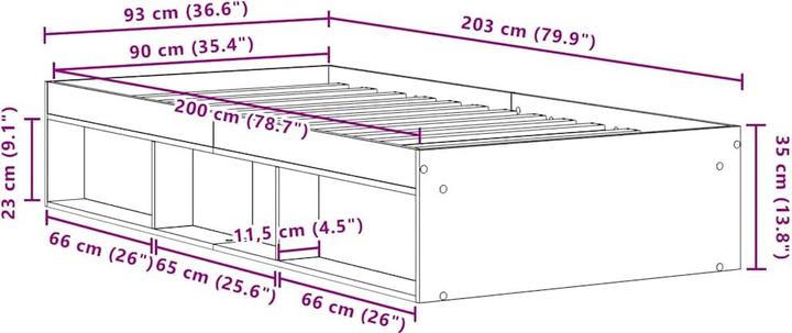 Image du produit vidaXL Bettgestell (90 x 200 cm)