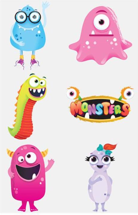 Produktbild Henbrandt 6 süsse Monster Tattoos 4cm