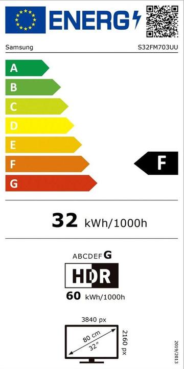 Energy Label Samsung Smart M7 - M70F (3840 x 2160 Pixels, 32")