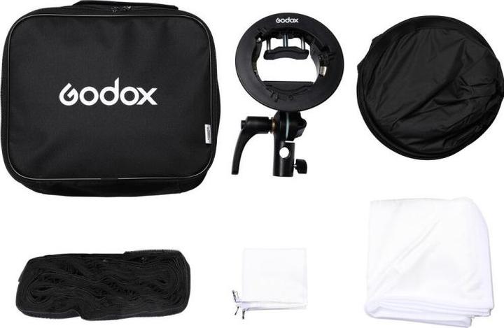 Produktbild Godox S2 type Bracket Bowens + Softbox 60x60cm + Grid (Softbox)