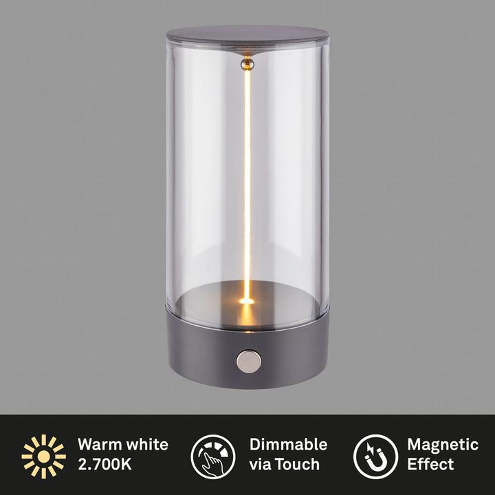 Produktbild Briloner WIGGLE Akku Tischleuchte mit Lichtfaden - Anthrazit