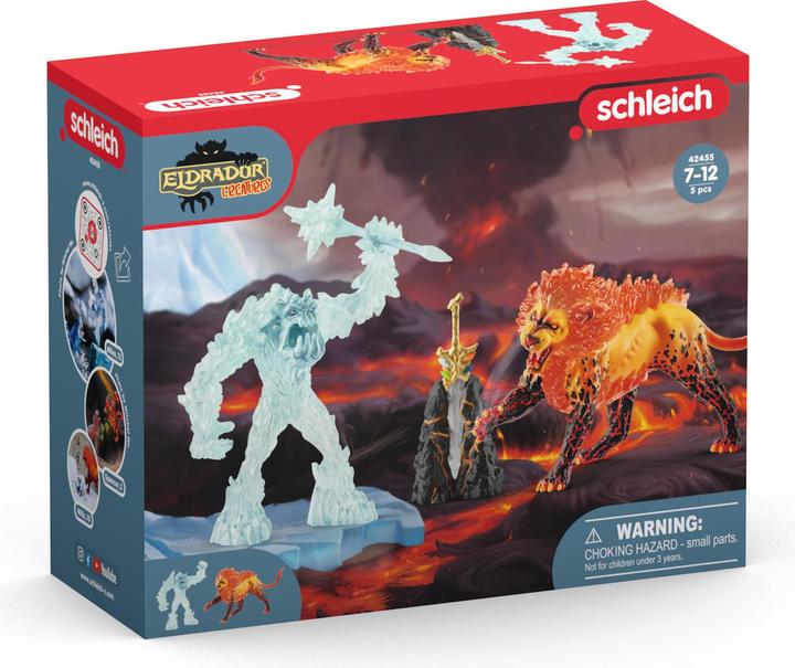 Produktbild Schleich Kampf um die Superwaffe - Frostmonster vs. Feuerlöwe