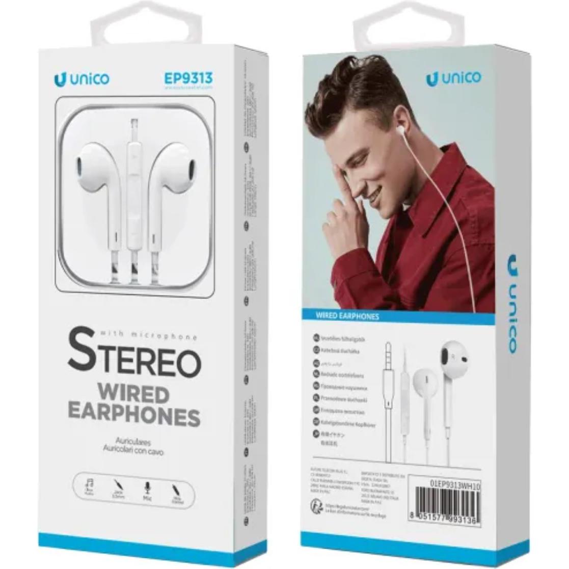 Thumbnail - Unico AURICULARES JACK 3.5 STEREO 1.2M TPE (Kabelgebunden), Kopfhörer, Weiss
