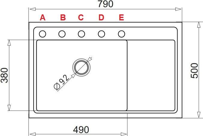 Image du produit Pyramis CAMEA (79x50) 1B 1D L Évier en granit 070058501 Carbone (50 cm, 79 cm)