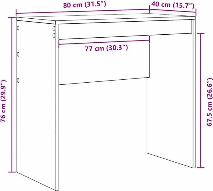 Produktbild VidaXL Rustikaler Schreibtisch (80 x 40 x 76 cm)