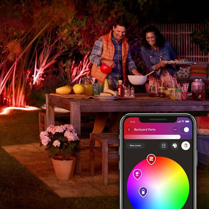 Immagine prodotto Philips Hue Striscia luminosa per esterni 5m DE Plug (Multicolore, 500 cm, Esterno)