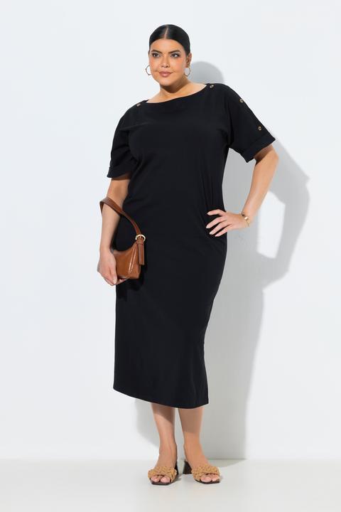 Actual product image Ulla Popken Decorative Button Short Sleeve Dress (46)