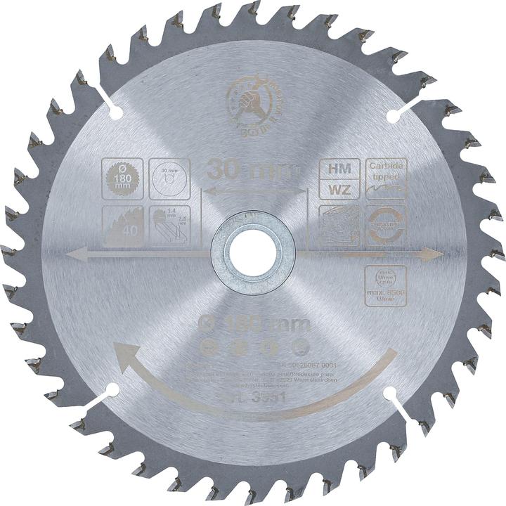 Actual product image BGS Carbide Tipped Circular Saw Blade | Ø 180 x 30 x 2.5 mm | 40 teeth