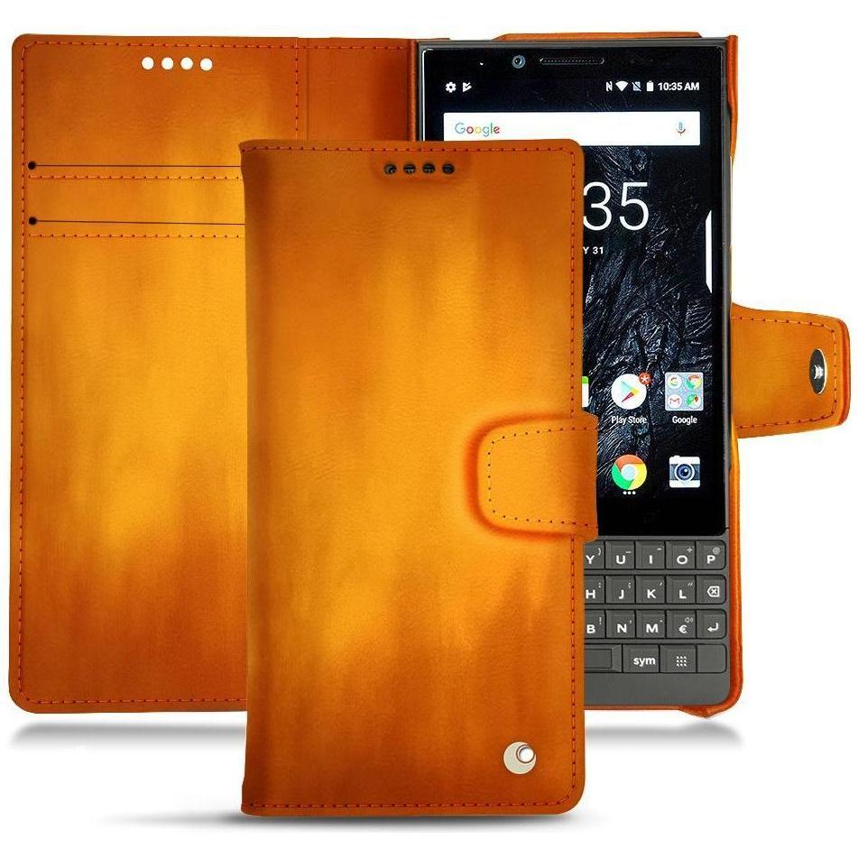 Thumbnail - Noreve Lederschutzhülle Wallet (Blackberry KEY2), Smartphone Hülle, Orange