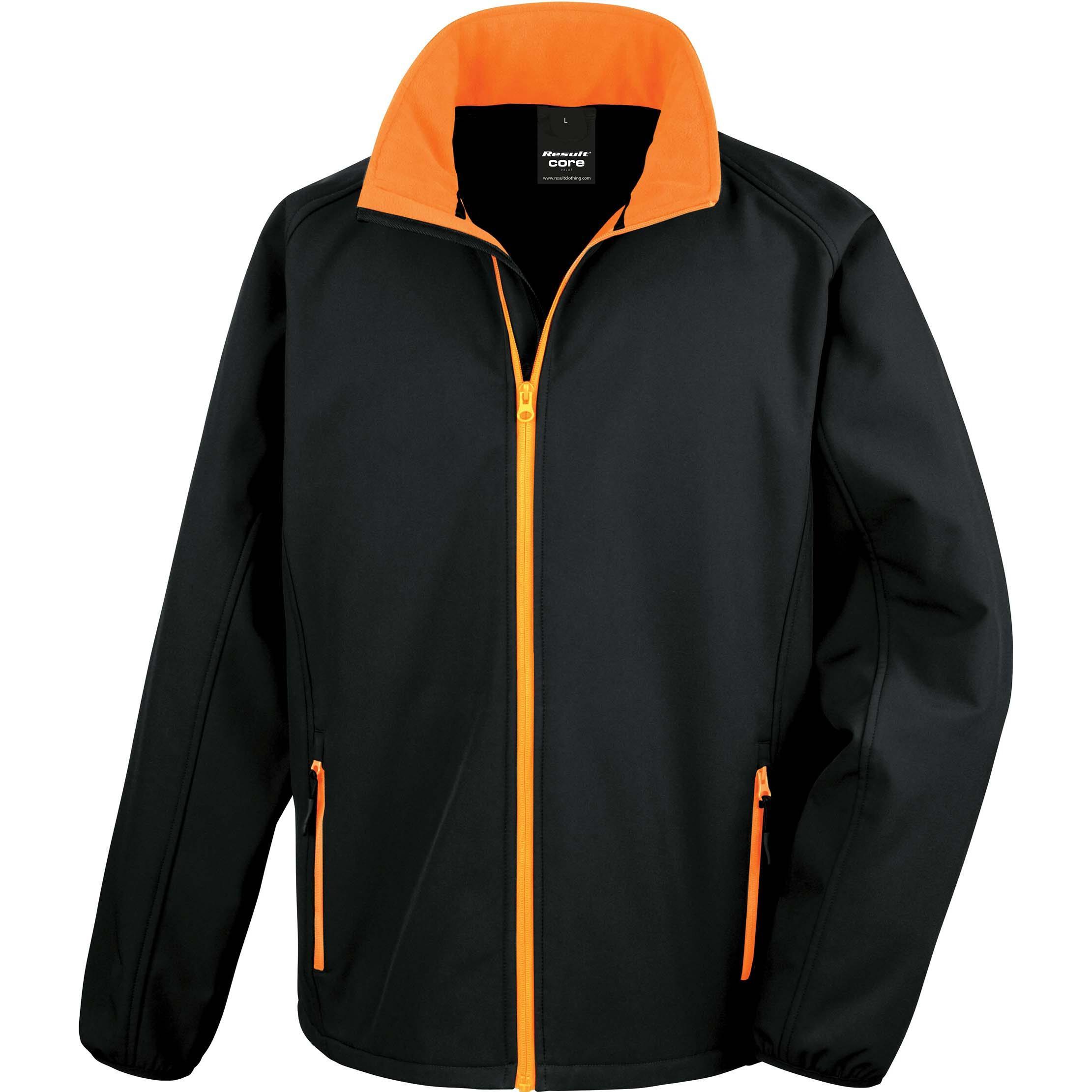 Regatta, Herren, Jacke, Softshell Printable (4XL), Orange, Schwarz, 4XL