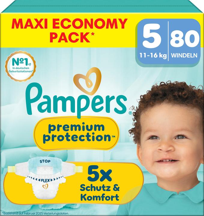 Productafbeelding Pampers Premium Protection (Gr. 5, Halfjaarlijks pakket, 80 Pcs.)