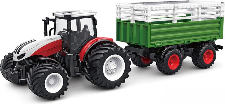 Immagine prodotto Amewi Trattore Rc Con Carro Bestiame, Suoni E Luci, 1:24 Rtr (RTR pronto all'uso)