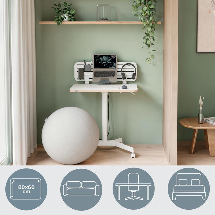 Actual product image Leitz Ergo Compact Workstation Height-adjustable desk (80 x 60 x 75 cm)