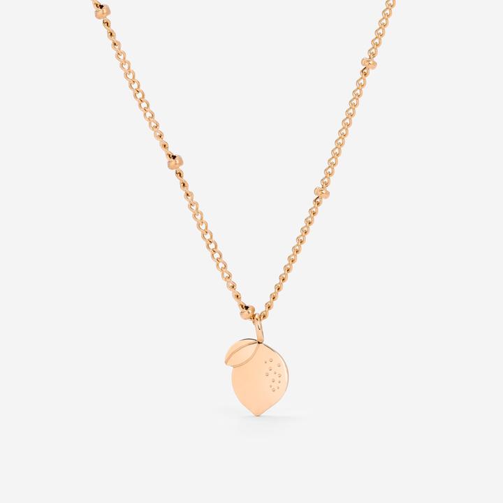 Luamaya When Life gives you Lemons Necklace (Acier inoxydable 316L, Plaqué or rose 14 carats, 43 - 48 cm)