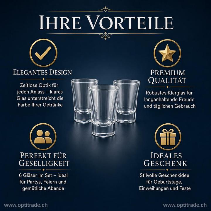 Immagine prodotto Excellent Houseware Schnapsglas (6x, Bicchiere di vetro)