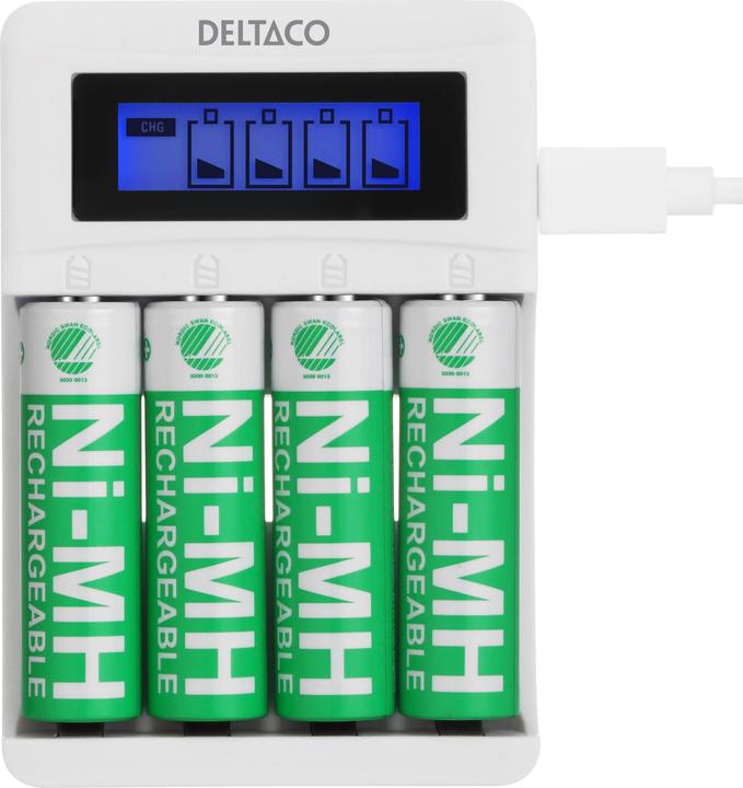 Actual product image Deltaco Ultimate Ni-Mh USB charger wit (USB-A)