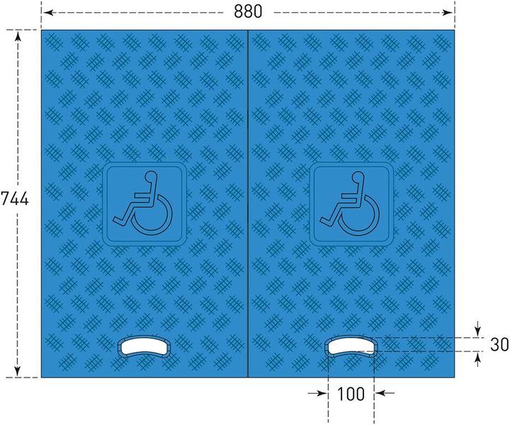 Immagine prodotto Moravia Set di rampe per sedie a rotelle per pedana passacavo, lungh. x largh. x alt. (Ponte cavo, 74.40 cm)