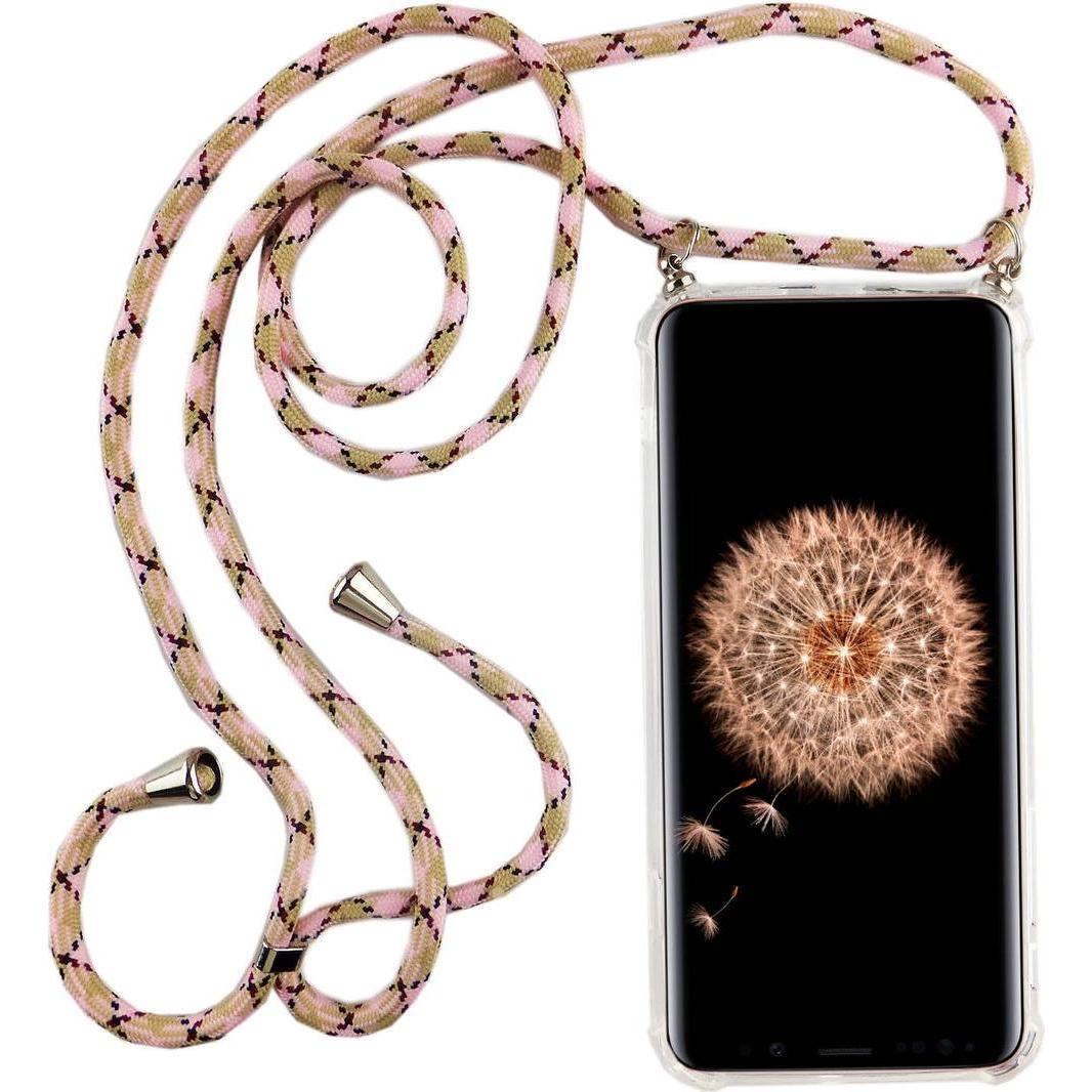 Thumbnail - König Design Handykette für Samsung Galaxy S9 Plus mit Band Case zum umhängen Kordel Rosa Neu, Handykette, Transparent