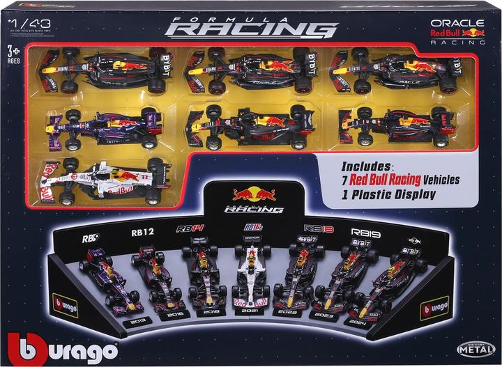 Produktbild Bburago F1 7er-Set Displaykurve Red Bull Racing 1/43