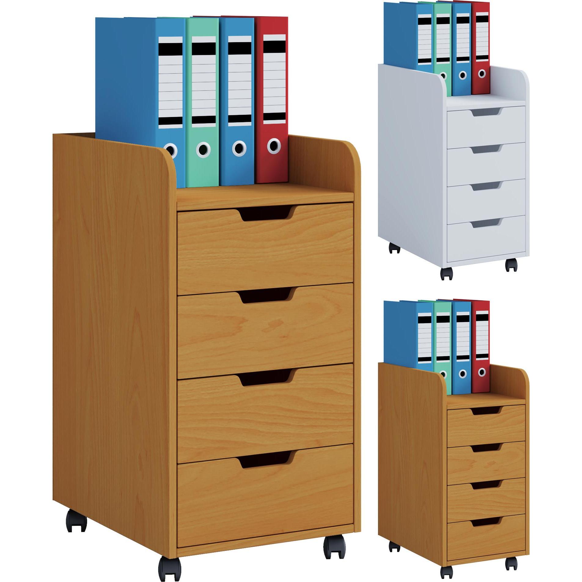 VCM, Rollcontainer, Holz Büroschrank Rollcontainer Konal Maxi mit Schublade (40 x 50 x 74 cm)