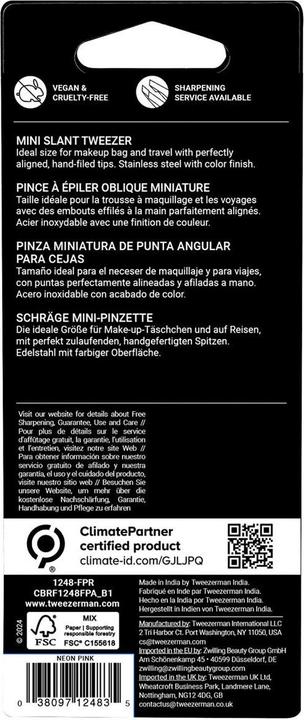 Valori nutrizionali e ingredienti Tweezerman Mini pinzetta inclinata