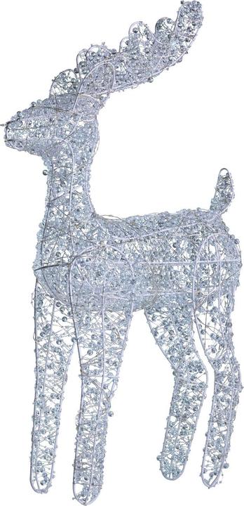 GuGus LED Rentier weiss Outdoor aus Metall mit 500 LED Micro Light Grösse 30x15x60cm